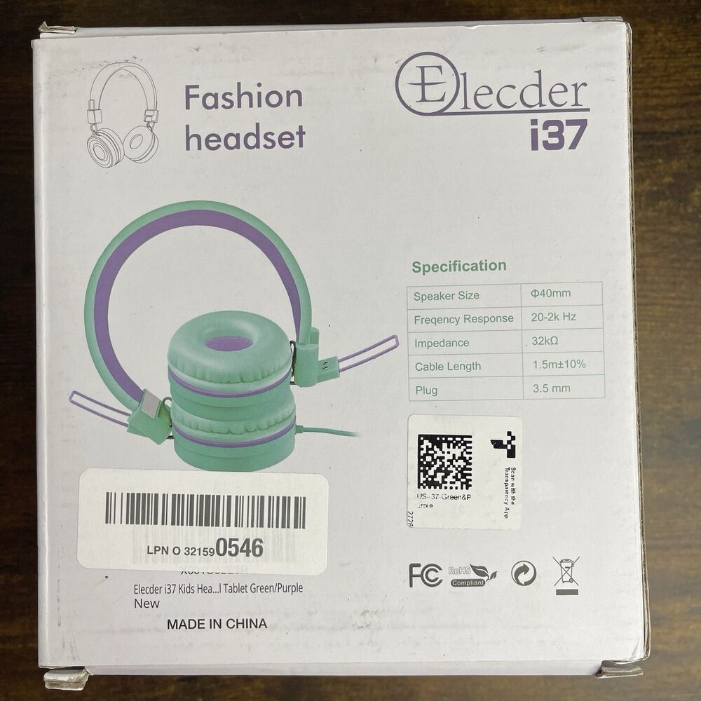 Elecder Fashion Kids Headset/Headphones i37 - Teal & Purple